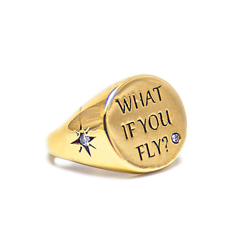 "what if you fly?" 14K Gold Ring - Danielle Gerber Freedom Jewelry