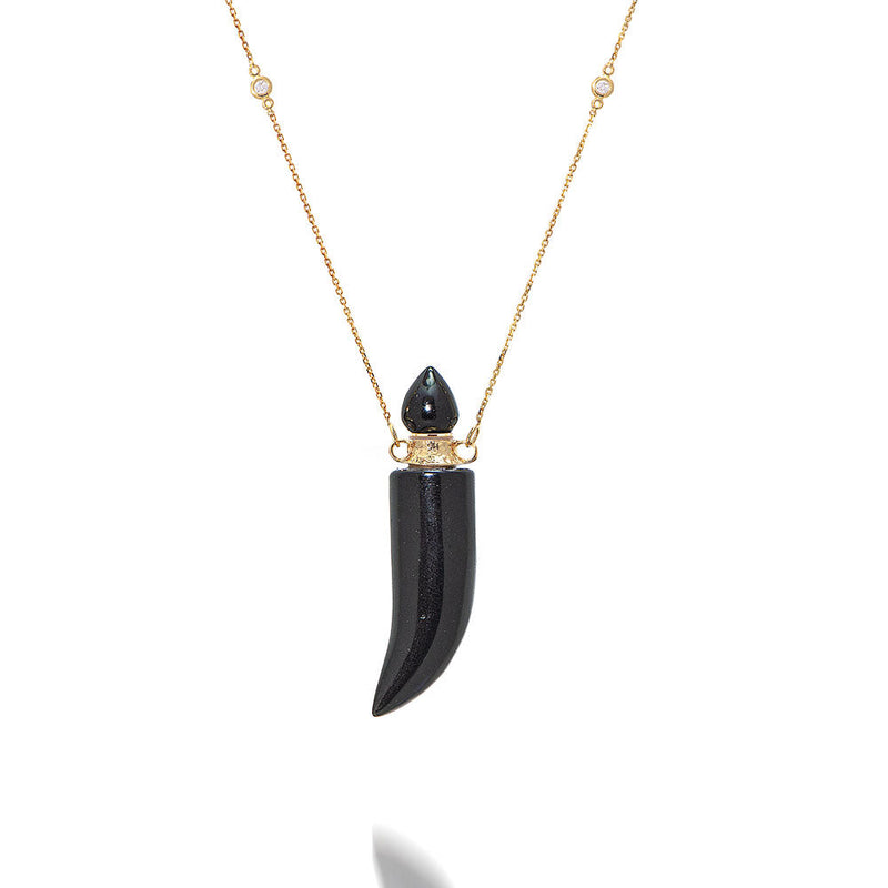 potion bottle - Onyx Horn - 14K gold - Danielle Gerber Freedom Jewelry