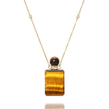 potion bottle -  Tiger's Eye Rectangle - 14K gold - Danielle Gerber Freedom Jewelry