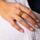 Petite Crane Ring - 14K Gold with Blue Sapphire - Danielle Gerber Freedom Jewelry