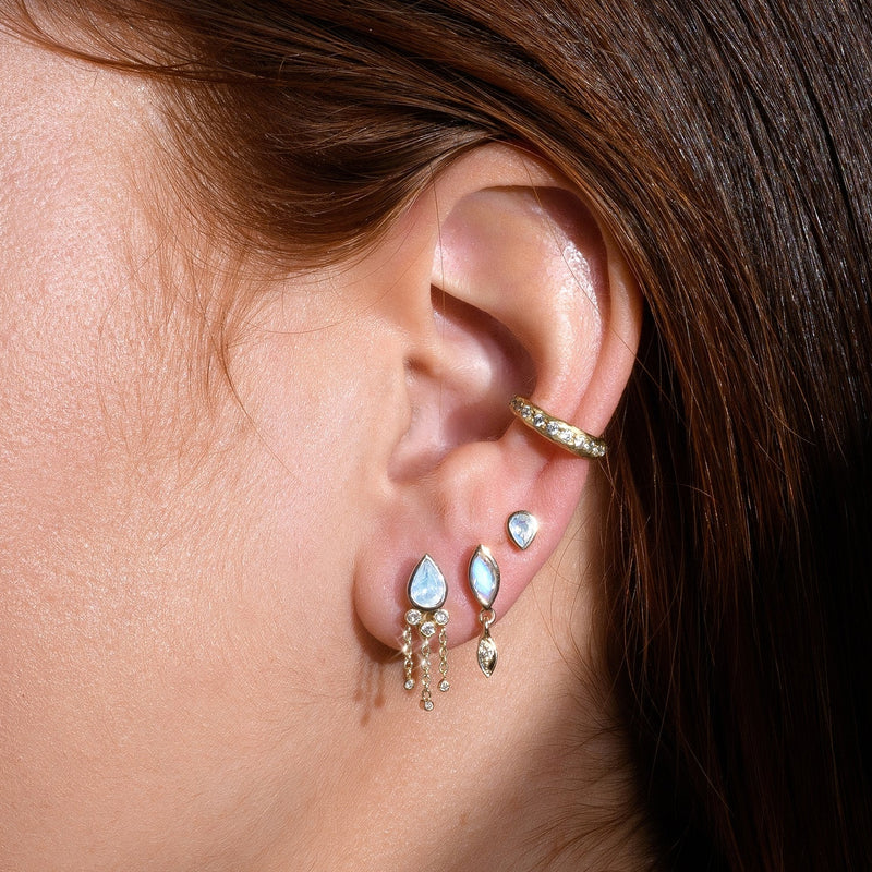 Chandra Earring & Moonstone - one of a kind - Danielle Gerber Freedom Jewelry