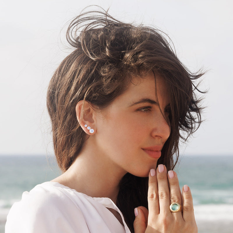 Big Moonstone studs - Danielle Gerber Freedom Jewelry