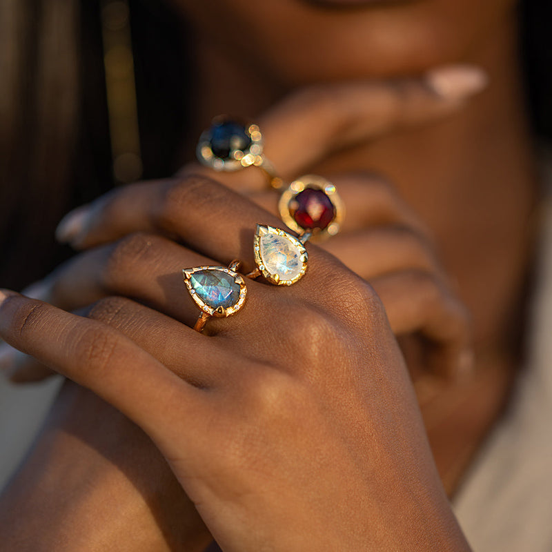 Gold Eden Ring - Labradorite - Danielle Gerber Freedom Jewelry