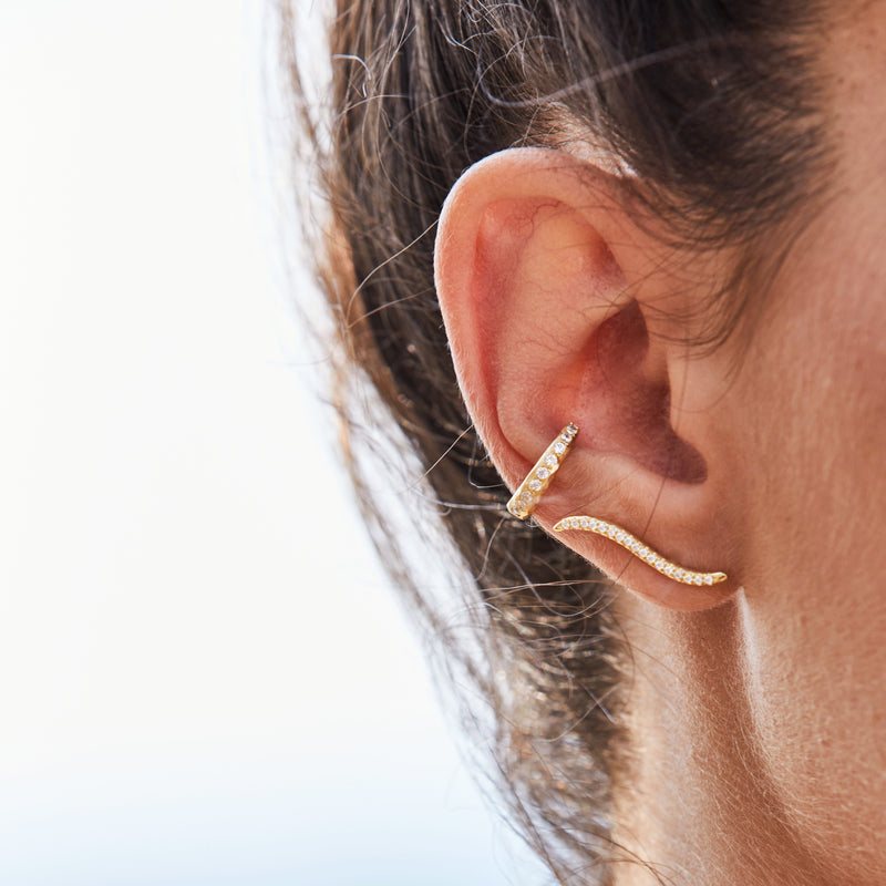 Flowy ear climber & diamonds - Danielle Gerber Freedom Jewelry
