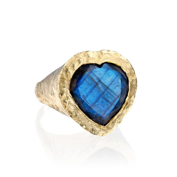 Heart signet ring - Labradorite - Danielle Gerber Freedom Jewelry