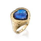 Heart signet ring - Labradorite