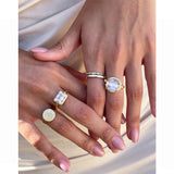 Mystic Rectangle Eden Ring - Moonstone Sparkling - Danielle Gerber Freedom Jewelry