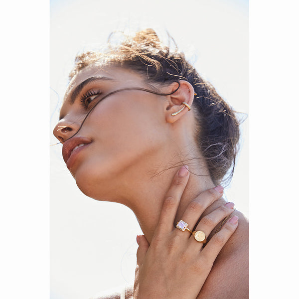 Mystic Rectangle Eden Ring - Moonstone Sparkling - Danielle Gerber Freedom Jewelry