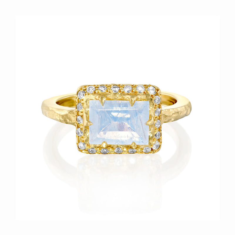 Mystic Rectangle Eden Ring - Moonstone Pave - Danielle Gerber Freedom Jewelry