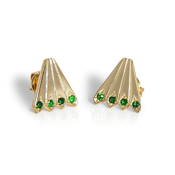 Peacock Tails Studs - Green - Danielle Gerber Freedom Jewelry