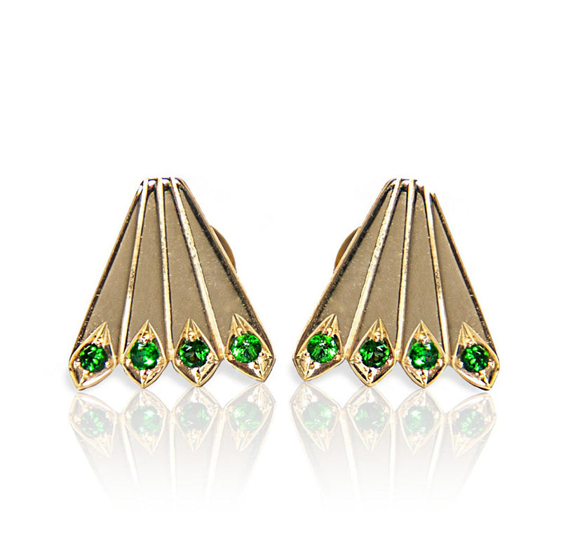 Peacock Tails Studs - Green - Danielle Gerber Freedom Jewelry
